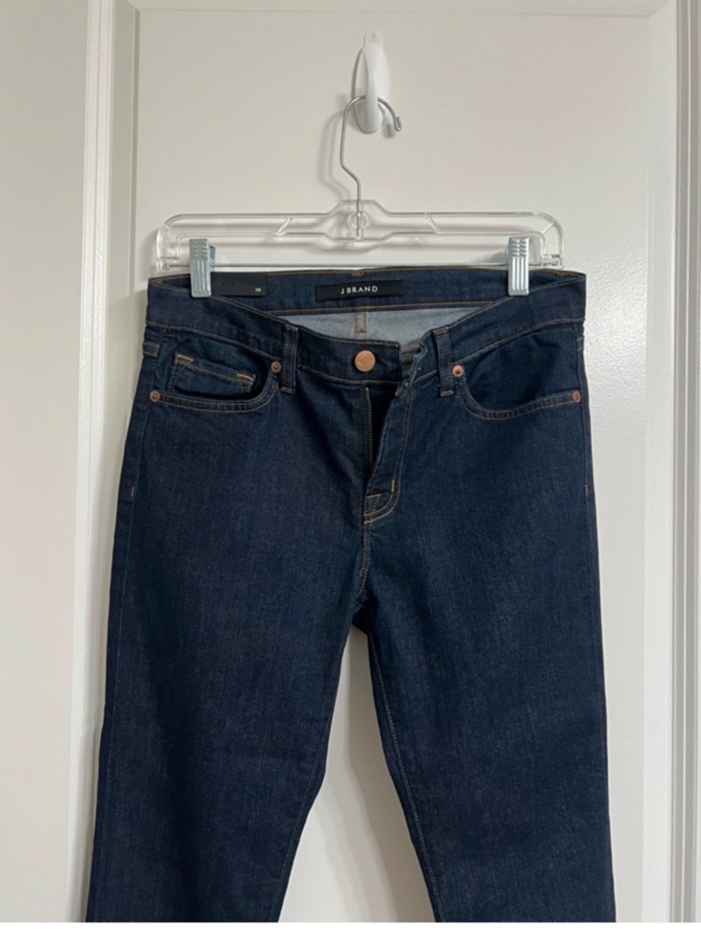 NEW J Brand Mid Rise Skinny Jeans Dark Wash Denim Size 28 - Picture 6 of 8